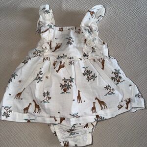 Carter's White Giraffe Print Diaper Cover